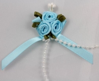 rbcl305 blue mix rose cluster bow